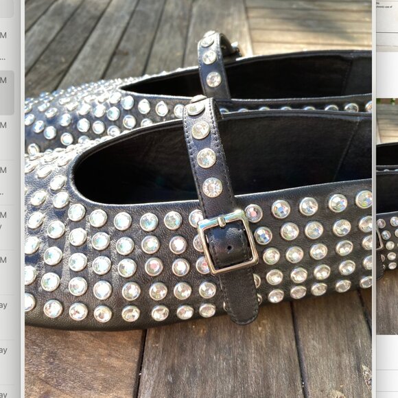 Beautiful Tony Bianco Rhinestone Leather Flats | Alaia Style | FREE SHIPPING! - Picture 3 of 8